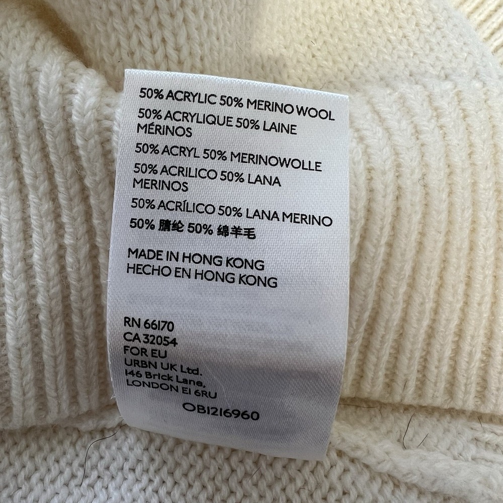 Maeve Anthropologie Kiara Sweater Ivory‎ Textured Bubble Balloon Sleeves S FLAW - Picture 12 of 15